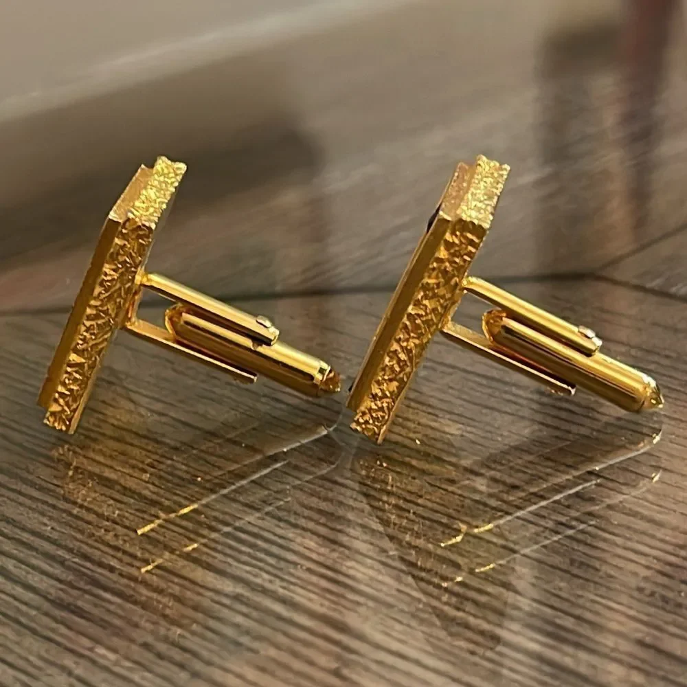 Swank Damascene Cufflinks Poker King Ace Spades Playing Cards